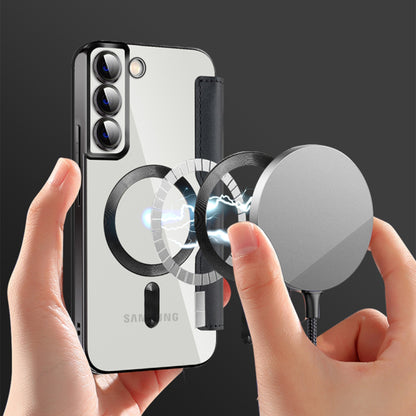 Husa MagSafe pentru Samsung Galaxy S22+ 5G S906, Techsuit, SmartMag Book, Neagra