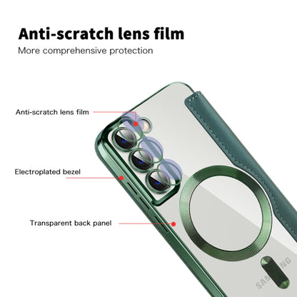 Husa MagSafe pentru Samsung Galaxy S22+ 5G S906, Techsuit, SmartMag Book, Verde