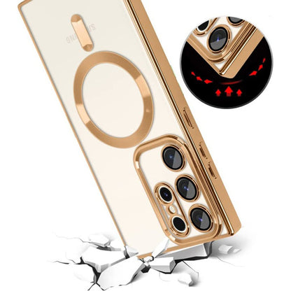 Husa MagSafe pentru Samsung Galaxy S22 Ultra 5G S908, Techsuit, Luxury Crystal, Albastra Inchis