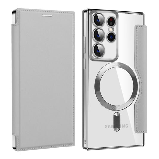 Husa MagSafe pentru Samsung Galaxy S22 Ultra 5G S908, Techsuit, SmartMag Book, Gri
