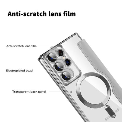 Husa MagSafe pentru Samsung Galaxy S22 Ultra 5G S908, Techsuit, SmartMag Book, Gri