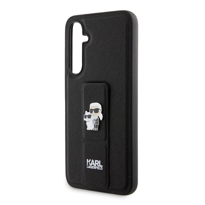 Husa MagSafe pentru Samsung Galaxy S23 FE S711, Karl Lagerfeld, Saffiano Gripstand Karl & Choupette, Albastra