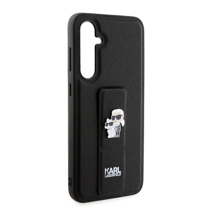 Husa MagSafe pentru Samsung Galaxy S23 FE S711, Karl Lagerfeld, Saffiano Gripstand Karl & Choupette, Albastra