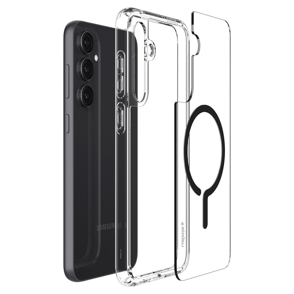 Husa MagSafe pentru Samsung Galaxy S23 FE S711, Spigen, Ultra Hybrid OneTap Ring, Transparenta