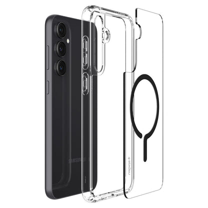 Husa MagSafe pentru Samsung Galaxy S23 FE S711, Spigen, Ultra Hybrid OneTap Ring, Transparenta