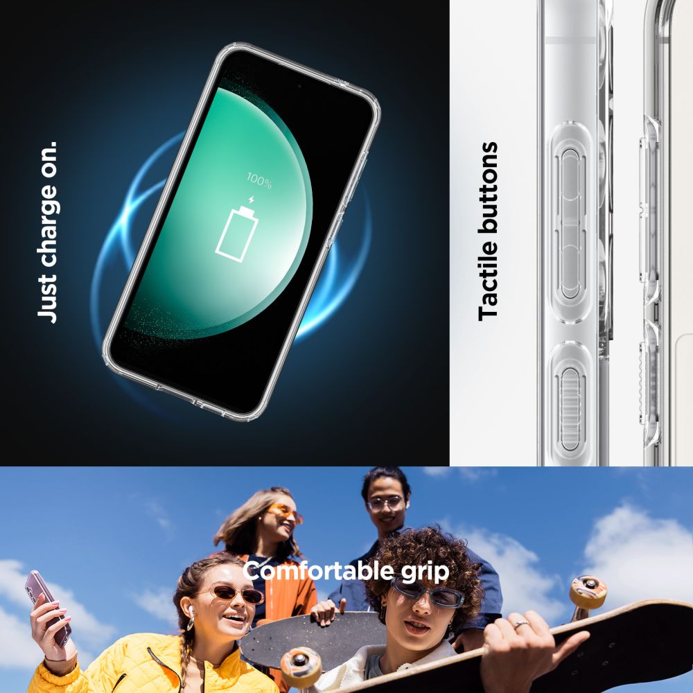 Husa MagSafe pentru Samsung Galaxy S23 FE S711, Spigen, Ultra Hybrid OneTap Ring, Transparenta