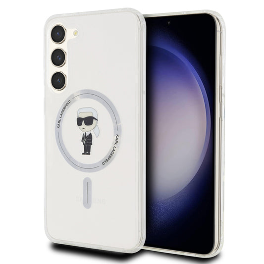 Husa MagSafe pentru Samsung Galaxy S23+ S916, Karl Lagerfeld, IML Ikonik Karl, Transparenta