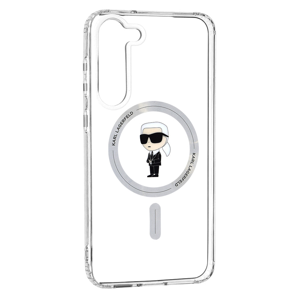 Husa MagSafe pentru Samsung Galaxy S23+ S916, Karl Lagerfeld, IML Ikonik Karl, Transparenta