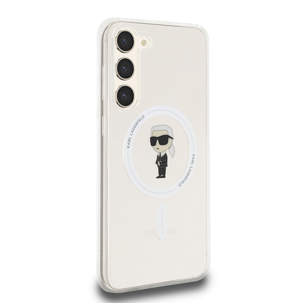 Husa MagSafe pentru Samsung Galaxy S23+ S916, Karl Lagerfeld, IML Ikonik Karl, Transparenta