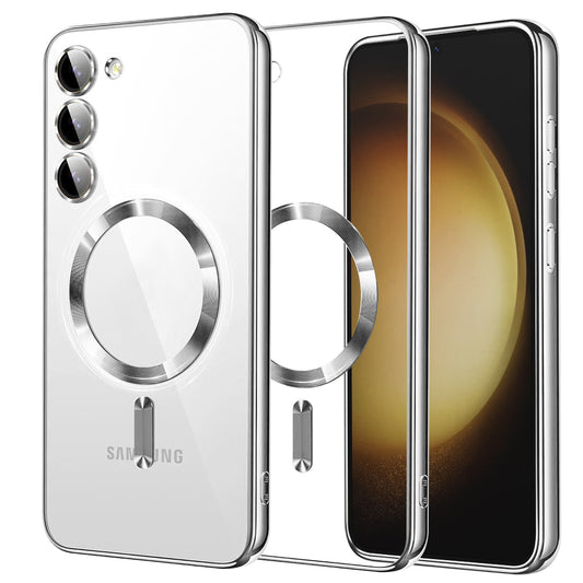 Husa MagSafe pentru Samsung Galaxy S23+ S916, Techsuit, Luxury Crystal, Argintie