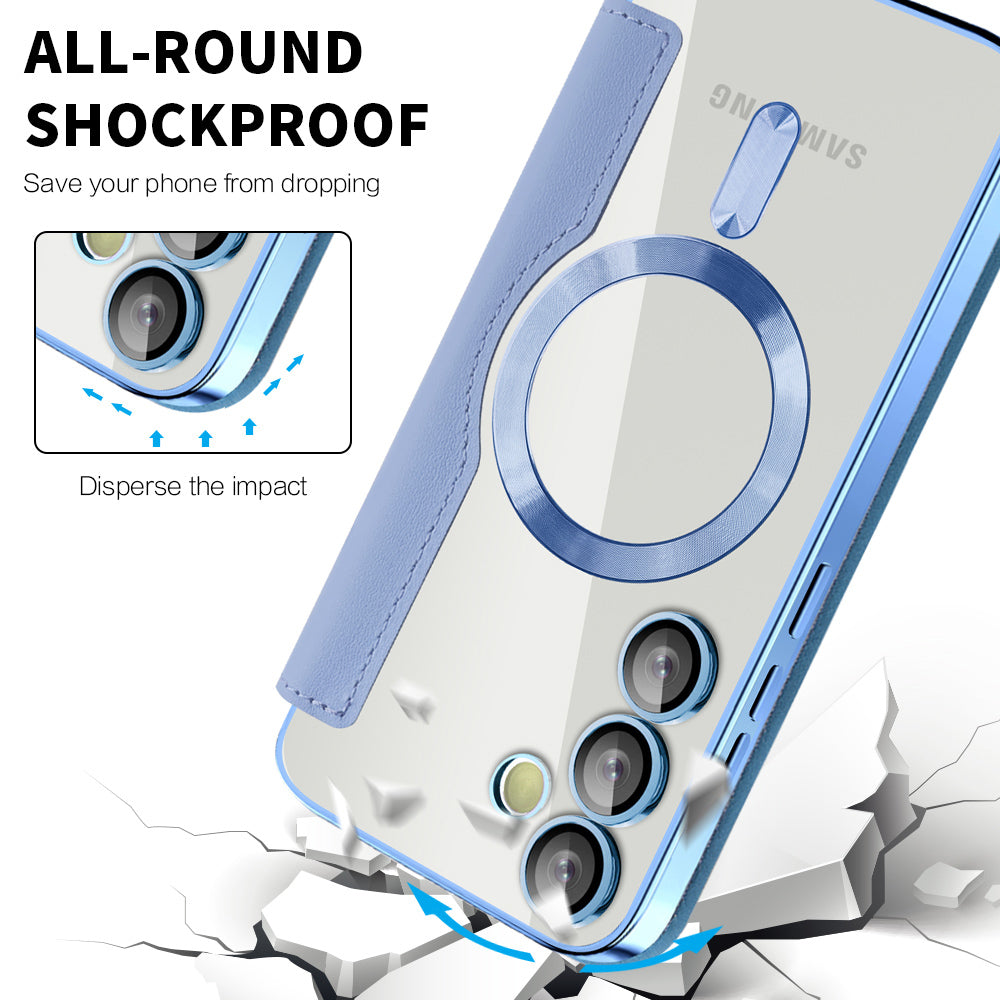 Husa MagSafe pentru Samsung Galaxy S23+ S916, Techsuit, SmartMag Book, Bleu