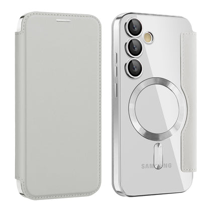 Husa MagSafe pentru Samsung Galaxy S23+ S916, Techsuit, SmartMag Book, Gri