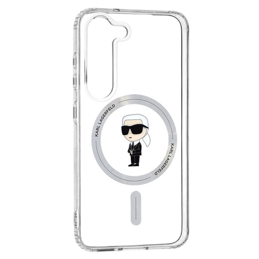 Husa MagSafe pentru Samsung Galaxy S23 S911, Karl Lagerfeld, IML Ikonik Karl, Transparenta