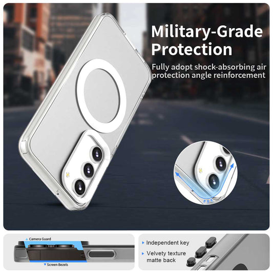 Husa MagSafe pentru Samsung Galaxy S23 S911, Techsuit, CandyCase, Alba