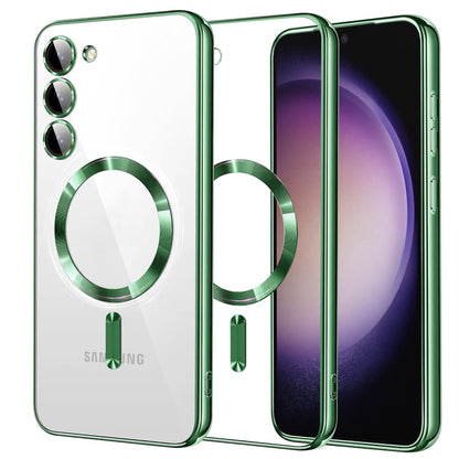 Husa MagSafe pentru Samsung Galaxy S23 S911, Techsuit, Luxury Crystal, Verde Deschis