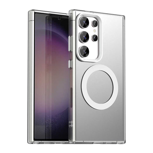 Husa MagSafe pentru Samsung Galaxy S23 Ultra S918, Techsuit, CandyCase, Alba