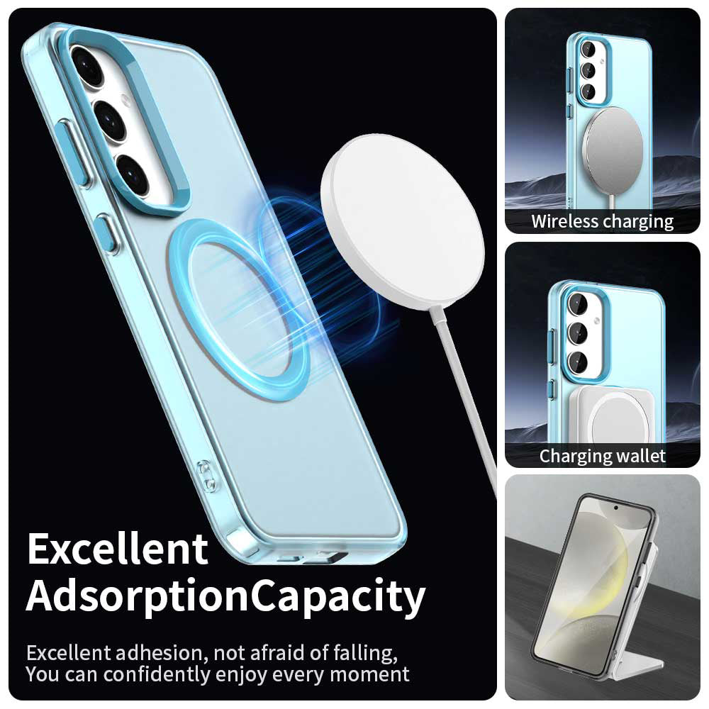 Husa MagSafe pentru Samsung Galaxy S24 FE S721, Techsuit, CandyCase, Albastra