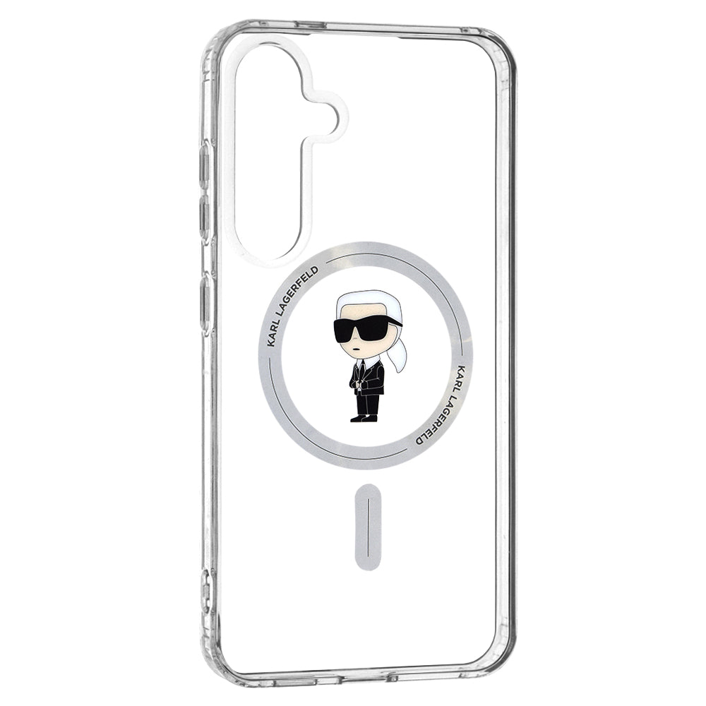 Husa MagSafe pentru Samsung Galaxy S24+ S926, Karl Lagerfeld, IML Ikonik Karl, Transparenta