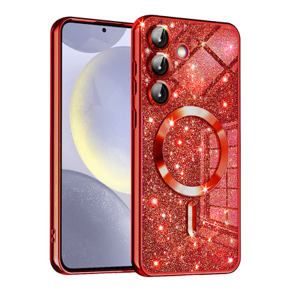Husa MagSafe pentru Samsung Galaxy S24+ S926, Techsuit, Luxury Glitter, Rosie
