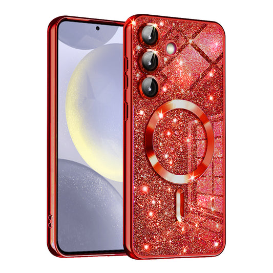 Husa MagSafe pentru Samsung Galaxy S24+ S926, Techsuit, Luxury Glitter, Rosie