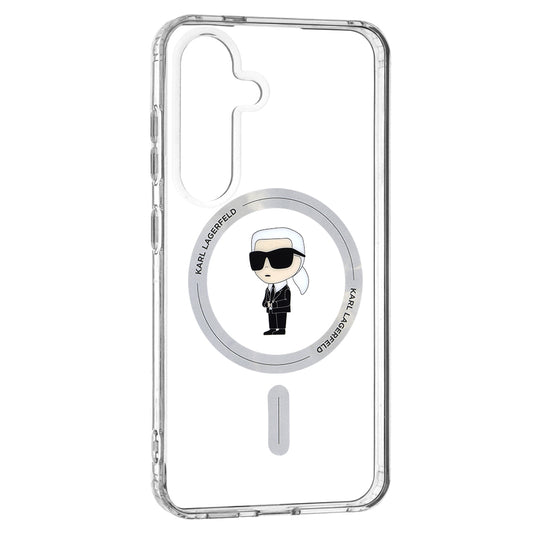 Husa MagSafe pentru Samsung Galaxy S24 S921, Karl Lagerfeld, IML Ikonik Karl, Transparenta