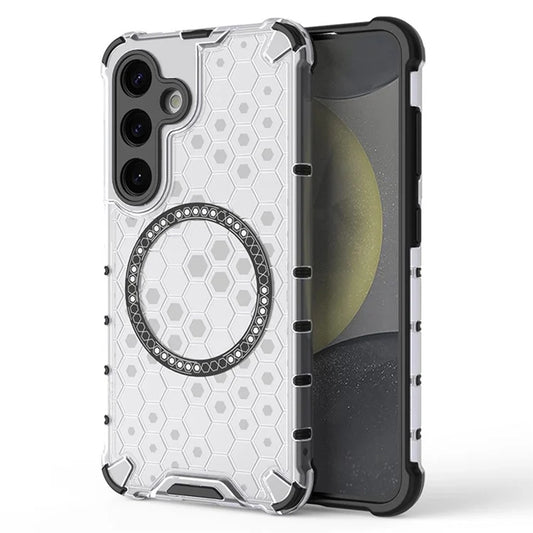 Husa MagSafe pentru Samsung Galaxy S24 S921, Techsuit, HoneyComb Shield, Alba