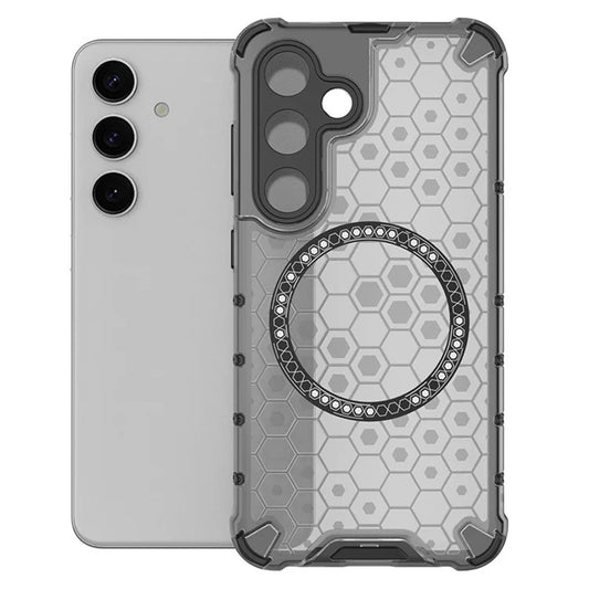 Husa MagSafe pentru Samsung Galaxy S24 S921, Techsuit, HoneyComb Shield, Neagra