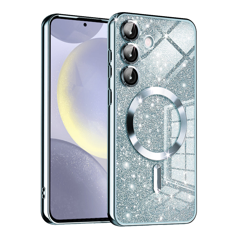 Husa MagSafe pentru Samsung Galaxy S24 S921, Techsuit, Luxury Glitter, Bleu