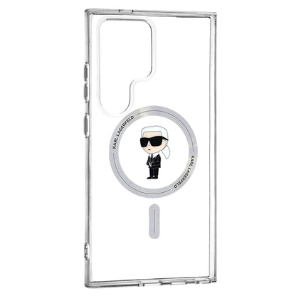 Husa MagSafe pentru Samsung Galaxy S24 Ultra S928, Karl Lagerfeld, IML Ikonik Karl, Transparenta