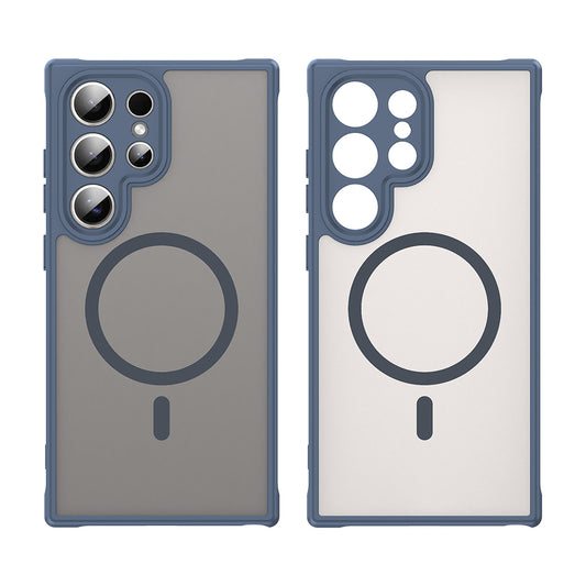 Husa MagSafe pentru Samsung Galaxy S24 Ultra S928, Techsuit, HaloFrost II, Bleumarin