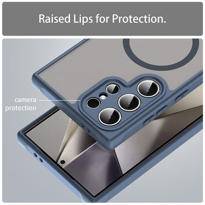 Husa MagSafe pentru Samsung Galaxy S24 Ultra S928, Techsuit, HaloFrost II, Bleumarin