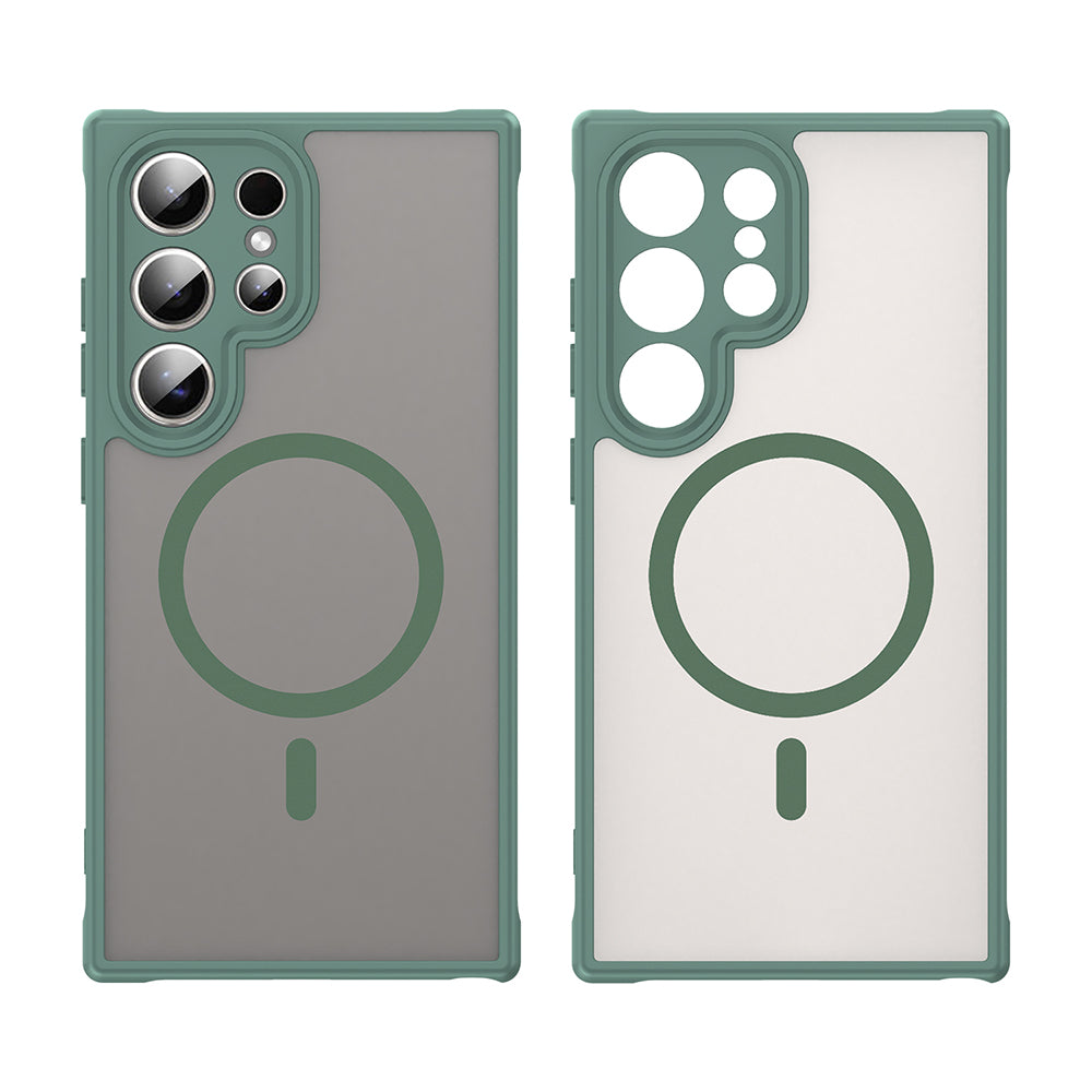 Husa MagSafe pentru Samsung Galaxy S24 Ultra S928, Techsuit, HaloFrost II, Verde