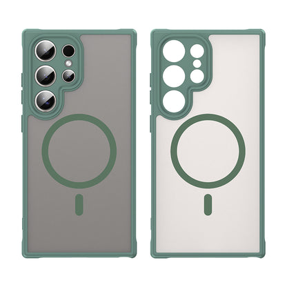 Husa MagSafe pentru Samsung Galaxy S24 Ultra S928, Techsuit, HaloFrost II, Verde
