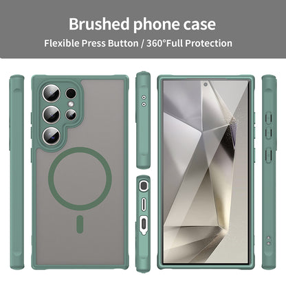 Husa MagSafe pentru Samsung Galaxy S24 Ultra S928, Techsuit, HaloFrost II, Verde