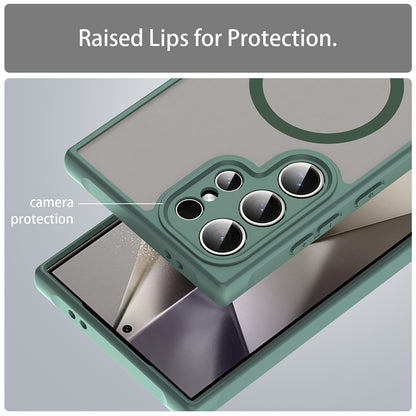 Husa MagSafe pentru Samsung Galaxy S24 Ultra S928, Techsuit, HaloFrost II, Verde