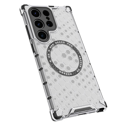 Husa MagSafe pentru Samsung Galaxy S24 Ultra S928, Techsuit, HoneyComb Shield, Alba