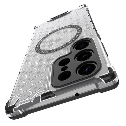 Husa MagSafe pentru Samsung Galaxy S24 Ultra S928, Techsuit, HoneyComb Shield, Alba
