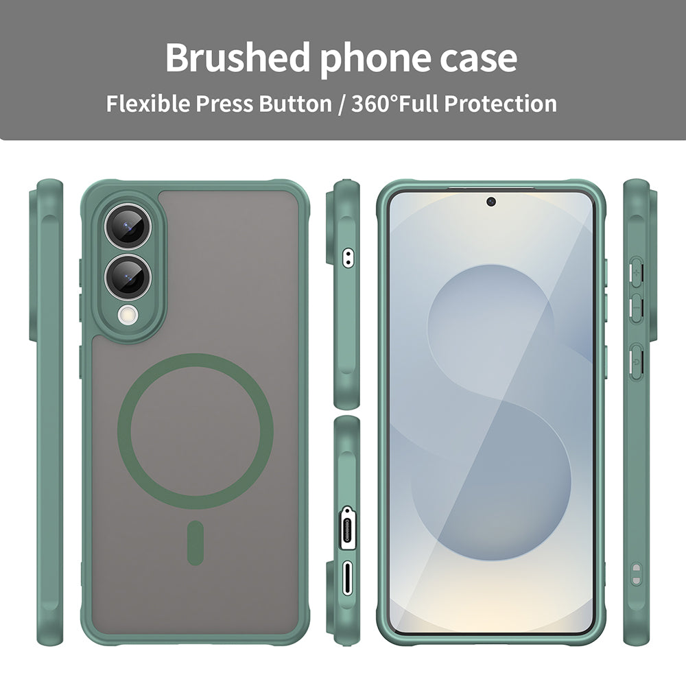 Husa MagSafe pentru Samsung Galaxy S25 Edge S937, Techsuit, HaloFrost II, Verde