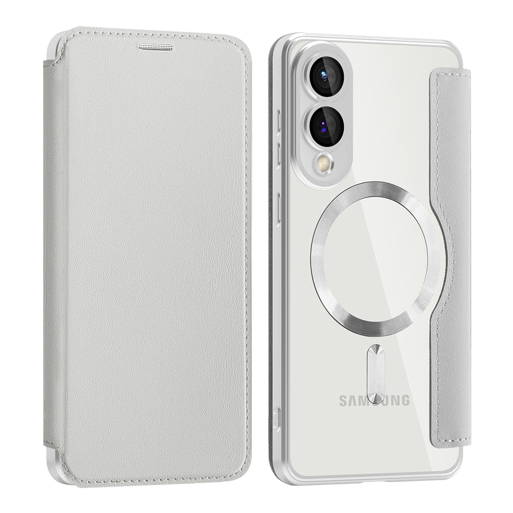 Husa MagSafe pentru Samsung Galaxy S25 Edge S937, Techsuit, SmartMag Book, Gri