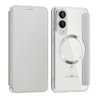 Husa MagSafe pentru Samsung Galaxy S25 Edge S937, Techsuit, SmartMag Book, Gri