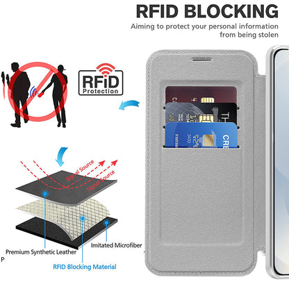 Husa MagSafe pentru Samsung Galaxy S25 Edge S937, Techsuit, SmartMag Book, Gri