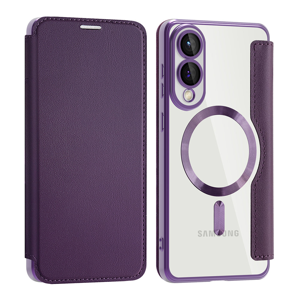 Husa MagSafe pentru Samsung Galaxy S25 Edge S937, Techsuit, SmartMag Book, Mov