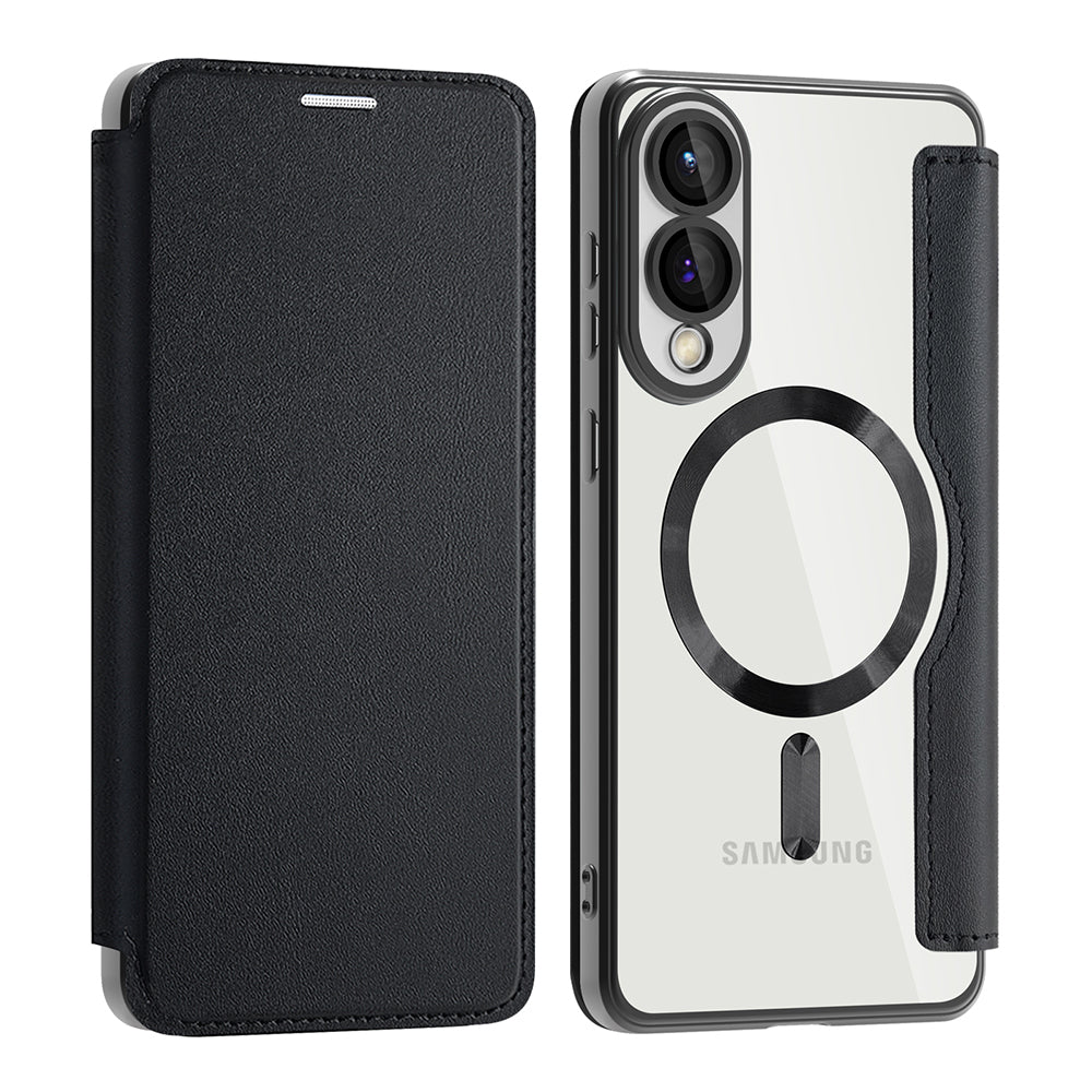 Husa MagSafe pentru Samsung Galaxy S25 Edge S937, Techsuit, SmartMag Book, Neagra