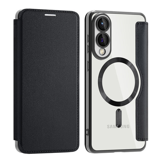 Husa MagSafe pentru Samsung Galaxy S25 Edge S937, Techsuit, SmartMag Book, Neagra