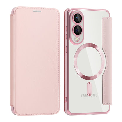 Husa MagSafe pentru Samsung Galaxy S25 Edge S937, Techsuit, SmartMag Book, Roz