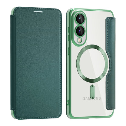 Husa MagSafe pentru Samsung Galaxy S25 Edge S937, Techsuit, SmartMag Book, Verde