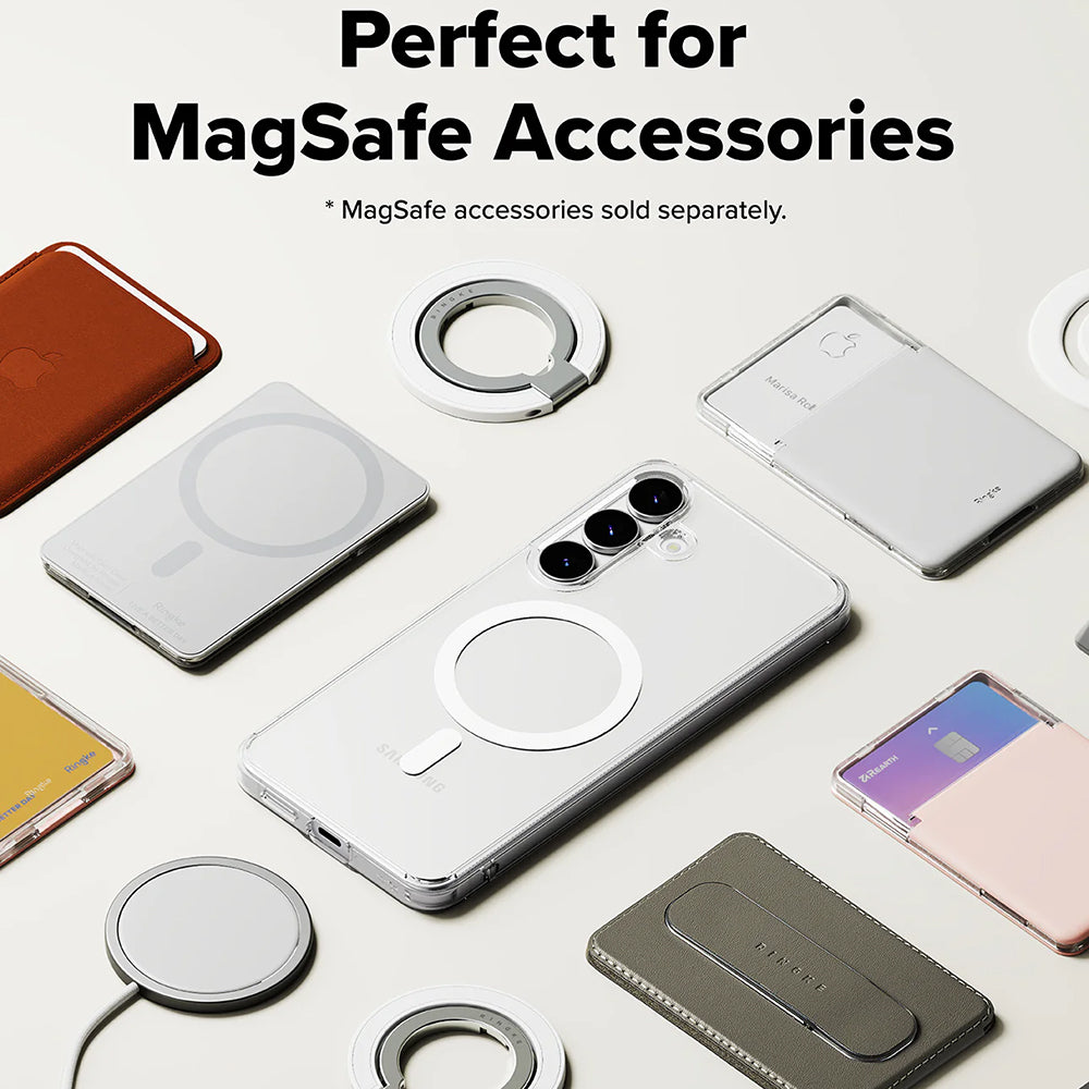 Husa MagSafe pentru Samsung Galaxy S25 FE, Ringke, Fusion, Transparenta