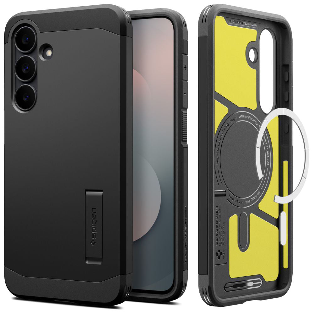 Husa MagSafe pentru Samsung Galaxy S25 FE, Spigen, Tough Armor, Neagra