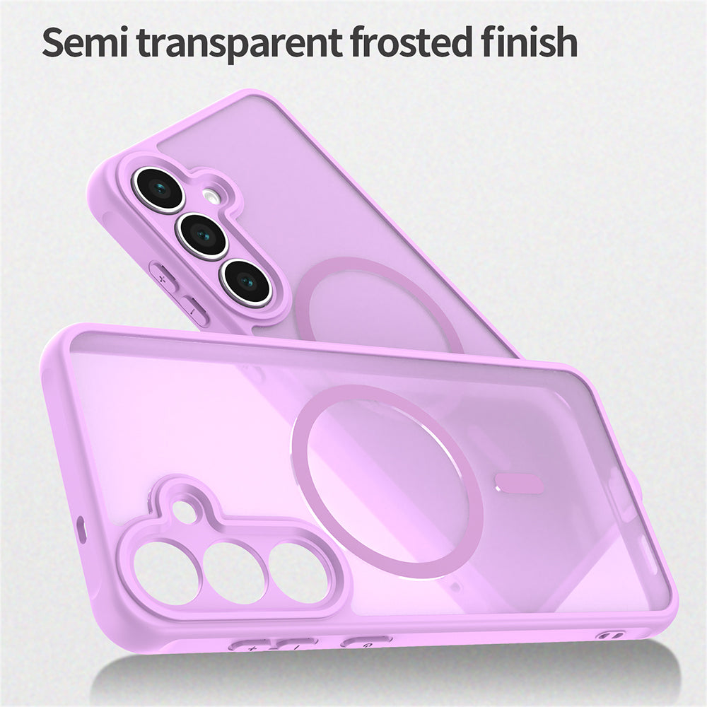 Husa MagSafe pentru Samsung Galaxy S25 FE, Techsuit, HaloFrost II, Roz