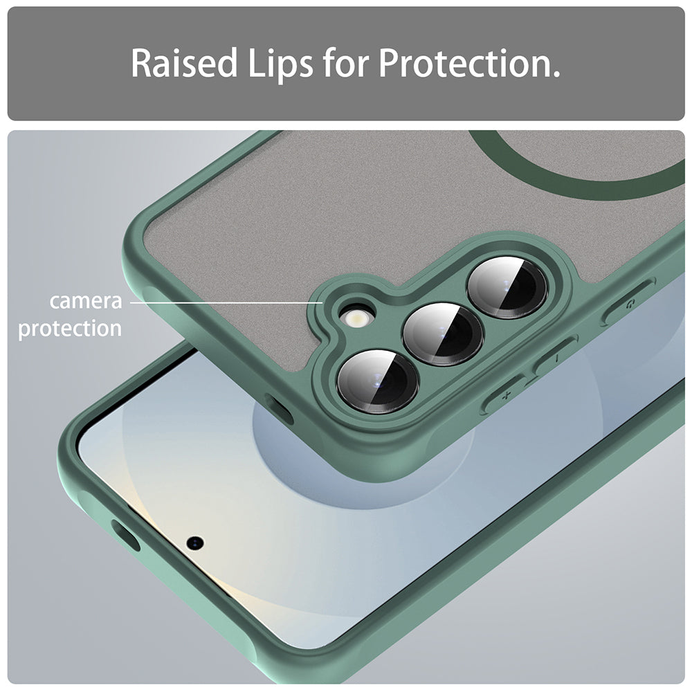Husa MagSafe pentru Samsung Galaxy S25 FE, Techsuit, HaloFrost II, Verde